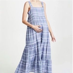 Hatch The Jules Dress Blue Plaid Chambray